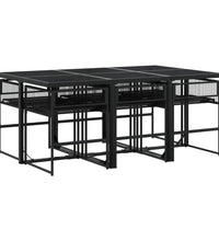 7-tlg. Garten-Essgruppe Schwarz Poly Rattan