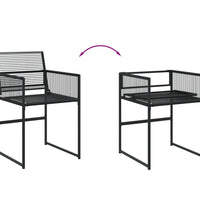 7-tlg. Garten-Essgruppe Schwarz Poly Rattan