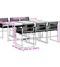 7-tlg. Garten-Essgruppe Schwarz Poly Rattan