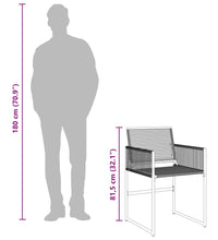 7-tlg. Garten-Essgruppe Schwarz Poly Rattan