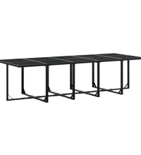 11-tlg. Garten-Essgruppe Schwarz Poly Rattan