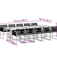 11-tlg. Garten-Essgruppe Schwarz Poly Rattan