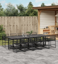 11-tlg. Garten-Essgruppe Schwarz Poly Rattan