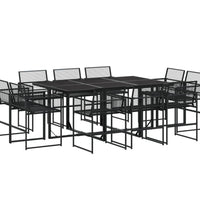 11-tlg. Garten-Essgruppe Schwarz Poly Rattan