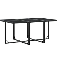 11-tlg. Garten-Essgruppe Schwarz Poly Rattan