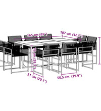 11-tlg. Garten-Essgruppe Schwarz Poly Rattan