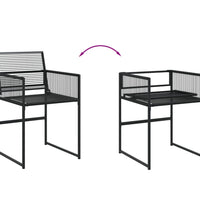 11-tlg. Garten-Essgruppe Schwarz Poly Rattan
