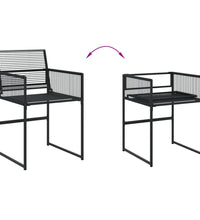 7-tlg. Garten-Essgruppe Schwarz Poly Rattan