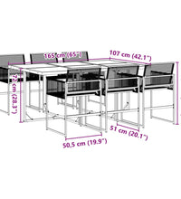 7-tlg. Garten-Essgruppe Schwarz Poly Rattan