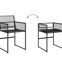 11-tlg. Garten-Essgruppe Schwarz Poly Rattan