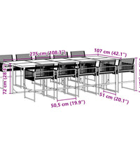 11-tlg. Garten-Essgruppe Schwarz Poly Rattan