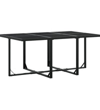 11-tlg. Garten-Essgruppe Schwarz Poly Rattan