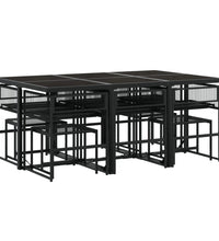 11-tlg. Garten-Essgruppe Schwarz Poly Rattan