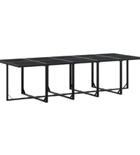 11-tlg. Garten-Essgruppe mit Kissen Schwarz Poly Rattan