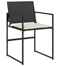 11-tlg. Garten-Essgruppe mit Kissen Schwarz Poly Rattan