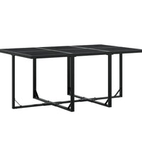 11-tlg. Garten-Essgruppe mit Kissen Schwarz Poly Rattan