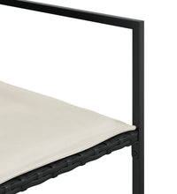 11-tlg. Garten-Essgruppe mit Kissen Schwarz Poly Rattan