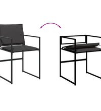 7-tlg. Garten-Essgruppe mit Kissen Schwarz Textilene