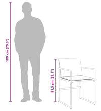 7-tlg. Garten-Essgruppe mit Kissen Schwarz Textilene