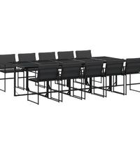 11-tlg. Garten-Essgruppe mit Kissen Schwarz Textilene