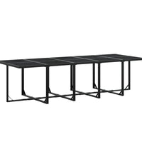 11-tlg. Garten-Essgruppe mit Kissen Schwarz Textilene