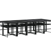 11-tlg. Garten-Essgruppe mit Kissen Schwarz Textilene