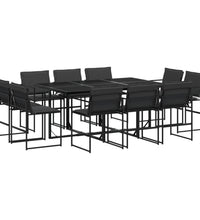 11-tlg. Garten-Essgruppe mit Kissen Schwarz Textilene