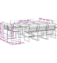 11-tlg. Garten-Essgruppe mit Kissen Schwarz Textilene