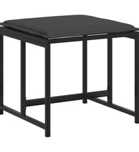 11-tlg. Garten-Essgruppe mit Kissen Schwarz Textilene