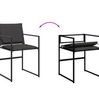 11-tlg. Garten-Essgruppe mit Kissen Schwarz Textilene