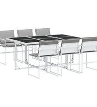 7-tlg. Garten-Essgruppe mit Kissen Weiß Textilene