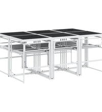 7-tlg. Garten-Essgruppe mit Kissen Weiß Textilene