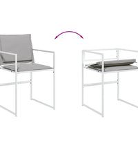 7-tlg. Garten-Essgruppe mit Kissen Weiß Textilene