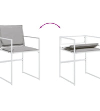 11-tlg. Garten-Essgruppe mit Kissen Weiß Textilene