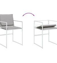 11-tlg. Garten-Essgruppe mit Kissen Weiß Textilene