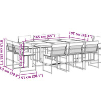 11-tlg. Garten-Essgruppe mit Kissen Weiß Textilene
