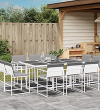 11-tlg. Garten-Essgruppe mit Kissen Weiß Textilene