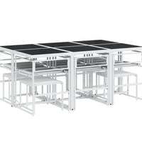 11-tlg. Garten-Essgruppe mit Kissen Weiß Textilene