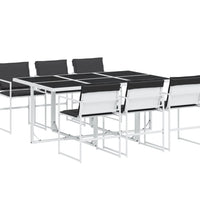 7-tlg. Garten-Essgruppe mit Kissen Weiß Textilene