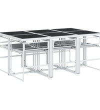 7-tlg. Garten-Essgruppe mit Kissen Weiß Textilene