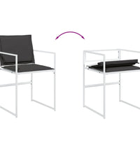 7-tlg. Garten-Essgruppe mit Kissen Weiß Textilene