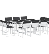 11-tlg. Garten-Essgruppe mit Kissen Weiß Textilene