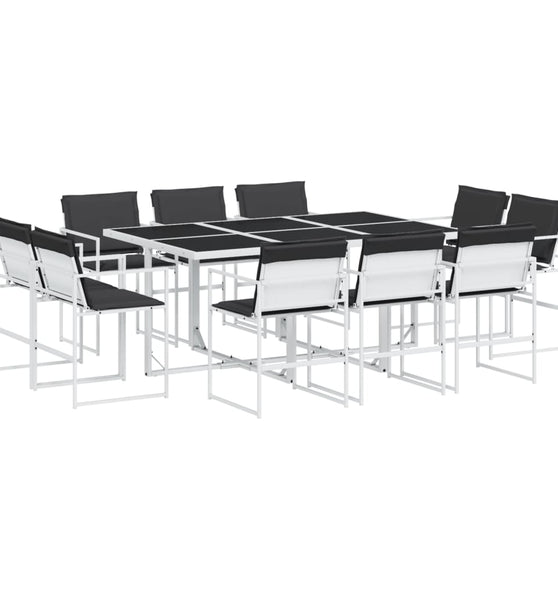 11-tlg. Garten-Essgruppe mit Kissen Weiß Textilene