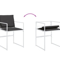 11-tlg. Garten-Essgruppe mit Kissen Weiß Textilene