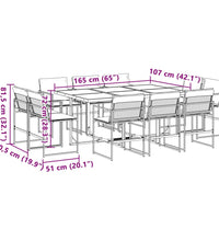 11-tlg. Garten-Essgruppe mit Kissen Weiß Textilene