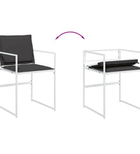 11-tlg. Garten-Essgruppe mit Kissen Weiß Textilene