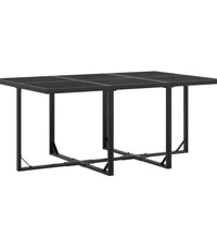 7-tlg. Garten-Essgruppe Schwarz Textilene