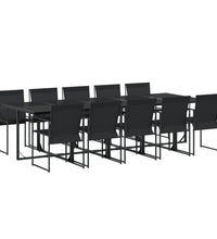 11-tlg. Garten-Essgruppe Schwarz Textilene