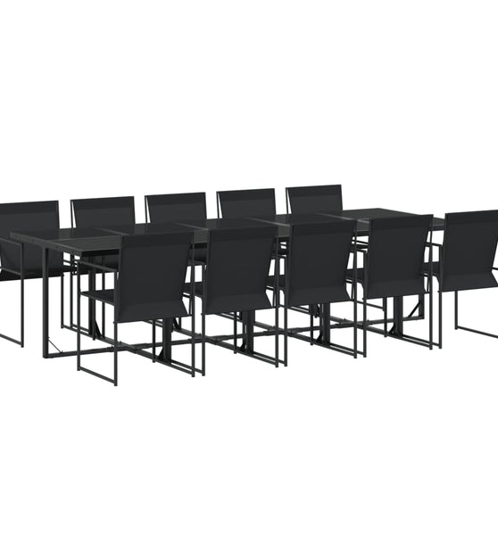 11-tlg. Garten-Essgruppe Schwarz Textilene