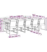 11-tlg. Garten-Essgruppe Schwarz Textilene